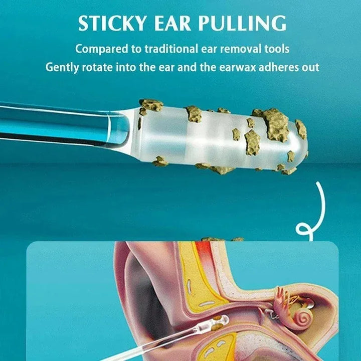 24 Pcs Disposable Silicone Earwax Remover sticky ear pick For Kids Older Adults S/L Ear Cleaner Reusable Adhesive Earpick