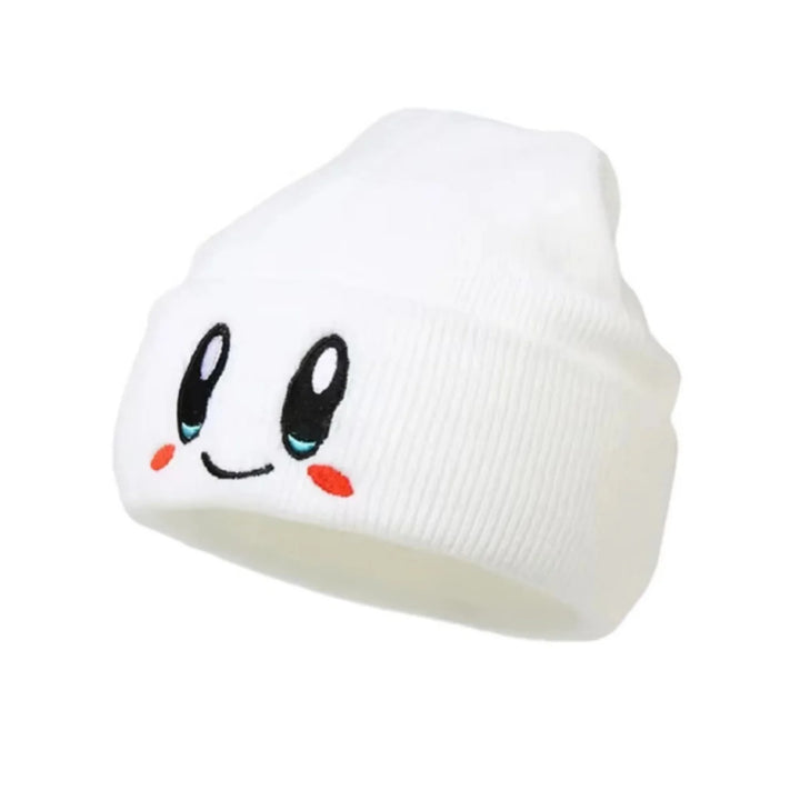 Big Eye Embroidery Elasticity Beanies Women's Cartoon Knitted Skull Caps Winter Warm Hip Hop Hats Men Crimping Melon Leather Hat