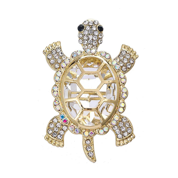 SKEDS-broches brillantes con diamantes de imitación de tortuga para hombre y mujer, insignias de serie de animales de alta calidad, regalo de joyería