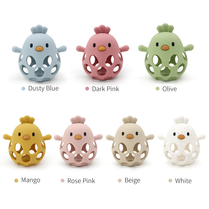 1 Pc Baby Silicone Teether Toys Cartoon Chick Shape Baby Toys Hollow Out Baby Care Equipment Chewing Training Baby Products