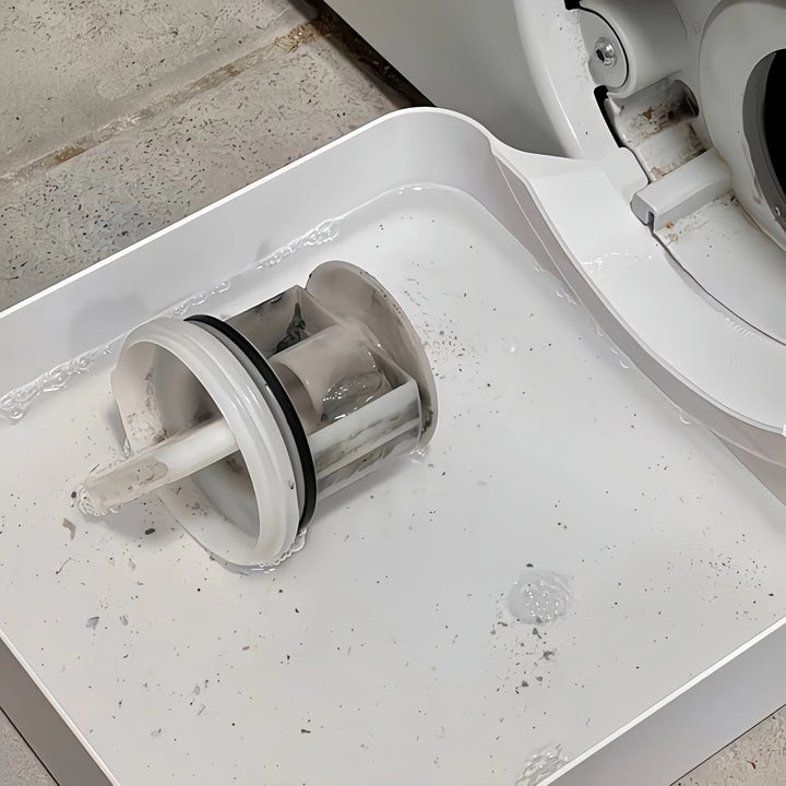 Anti-Overflow Washing Machine Drain Water Collection Tray, Lint & Foreign Debris Filter Drip Tray for Laundry Room