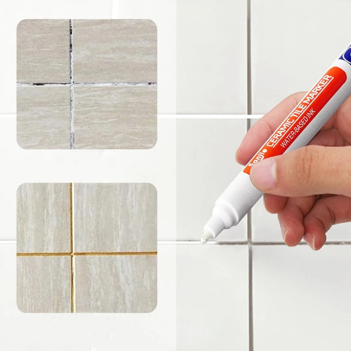 Bolígrafo impermeable para lechada de azulejos, rotulador para costura de pared, color blanco dorado y plateado, para azulejos, suelo, baño, descontaminación, reparación de costuras