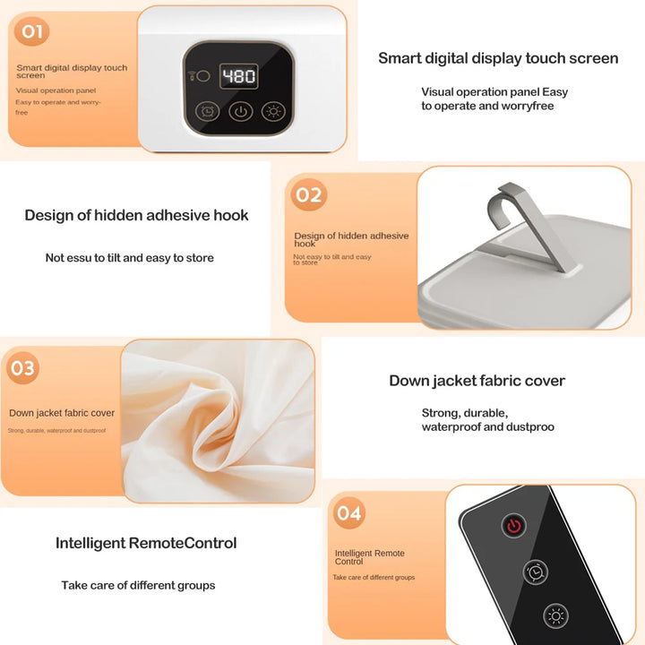 Portable Folded Electric Clothes Dryer Remote Control Multifunctional Dryer Machine MinTravel Warm Laundry Dryer with TimingHome