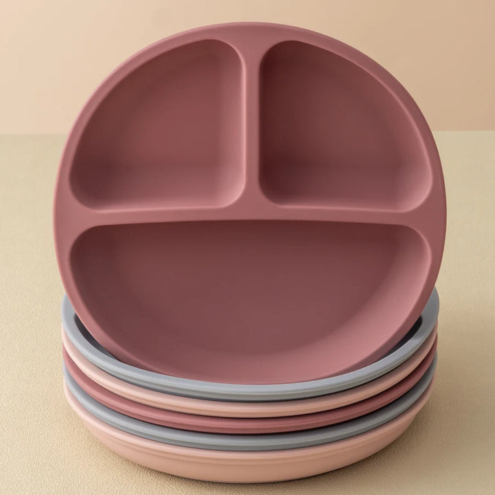 1 Pc Baby Sucker Silicone Dining Plate BPA Free Children Dishes Suction Toddle Training Tableware Kids Feeding Bowls Baby Stuff