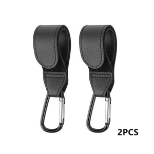 2 Pcs PU leather baby bag stroller hook pram rotate 360degree rotatable cart organizer pram hook crochet stroller accessories