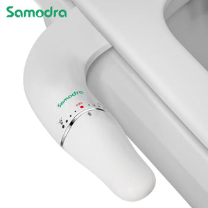 SAMODRA Attacco bidet ultra sottile per sedile WC - Doppio ugello, pressione dell'acqua regolabile, spruzzatore non elettrico