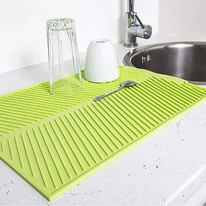 Drain Mat Kitchen Silicone Dish Drainer Mats Large Sink Drying Worktop Organizer Drying Mat for Dishes Tableware