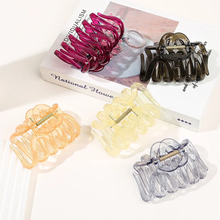 Grandi Artigli per Capelli Neri in Acrilico Fermagli per Capelli Barrette Clip a Granchio Trasparenti Accessori per Capelli da Donna Copricapo Coreano per Acconciature