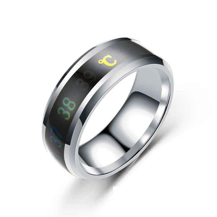 Bague multifonctionnelle intelligente en acier inoxydable pour couple, ressentant l'humeur, intelligente, sensible à la température, bijoux étanches.