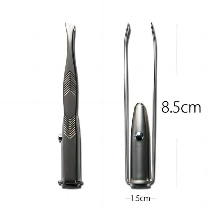 1 Pc Portable Stainless Steel Smart Design Eyebrow Hair Removal Tweezer With LED Light Makeup Tool