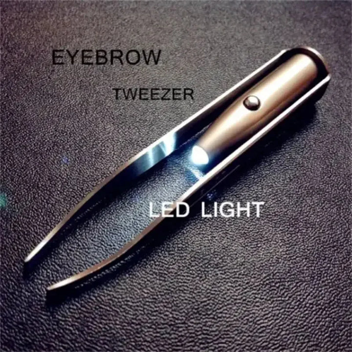 1 Pc Portable Stainless Steel Smart Design Eyebrow Hair Removal Tweezer With LED Light Makeup Tool