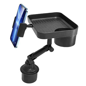 Car Cup Phone Holder Stand Mount Tray 360 Degree Rotation Table Slot Food Organized Adjustable Drink Accesories