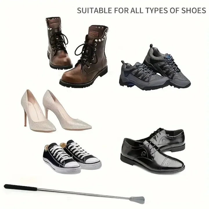 1 Pc retractable stainless steel elderly shoe puller, shoe assistant, suitable for both men and women, shoe horn