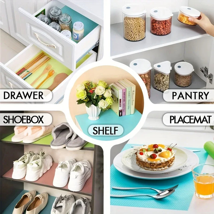 4 Pcs EVA Waterproof Refrigerator Liner Mat Washable Mildew Kitchen Pad Anti-Oil Cabinet Drawer Placemat Heat-Insulated Fridge Mat