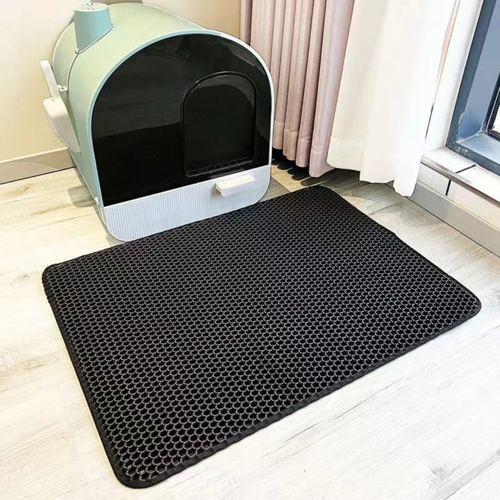 Extra Large Cat Litter Mat Heavy Duty Waterproof 2 Layer Non-Slip Washable Pet Floor Protector Litter Box Sand Stopper