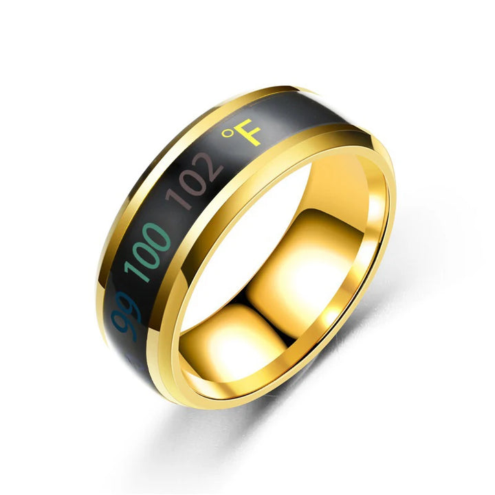 Bague multifonctionnelle intelligente en acier inoxydable pour couple, ressentant l'humeur, intelligente, sensible à la température, bijoux étanches.