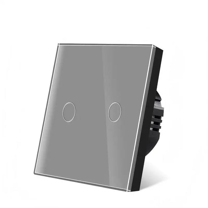 UBARO EU Standard Touch Switch Tempered Glass Panel 1 Gang Wall Light Switch AC110-240V Home No Neutral Wire Required