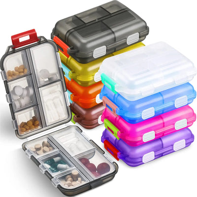 10 Compartments Travel Pill Organizer Pocket Portable Pill Storage Box Case Daily Pill