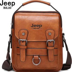 JEEP BULUO multi-fonction affaires sacs à main hommes nouveau sac à bandoulière homme grande capacité en cuir sac de messager bandoulière grande marque