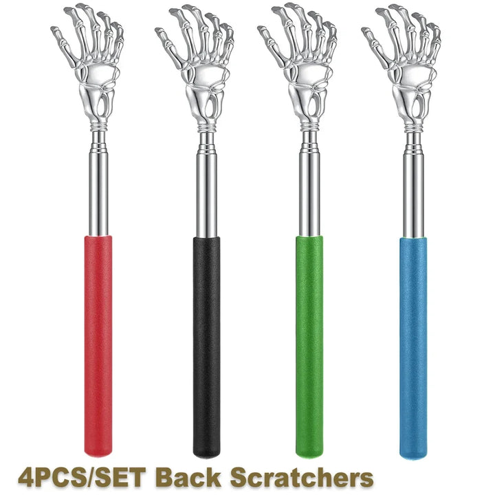silvery Telescopic Back Scratcher, Portable Extendable Stainless Steel Scratchers for Men Women, Mothers Gifts,Gifts For Men,G