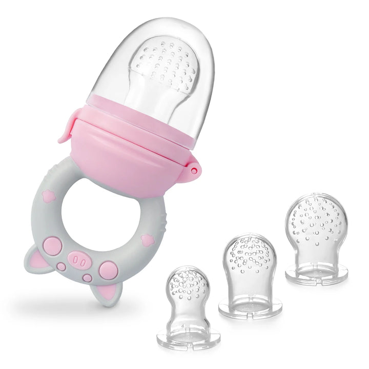 TYRY.HU 4 Pcs/set Silicone Fruit & Vegetable Feeder for Infants and Toddlers 6-36 months Food Grade Teething & Feeding Pacifier