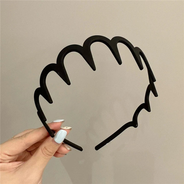 Korean Women Hair Comb Headband Plastic U Shape Hair Hoops Fixed Teeth Non-Slip Fluffy Top Hair Bands Headwear Hair Accessories