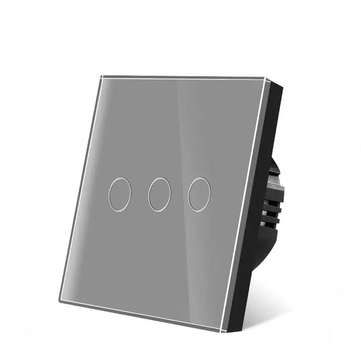 UBARO EU Standard Touch Switch Tempered Glass Panel 1 Gang Wall Light Switch AC110-240V Home No Neutral Wire Required