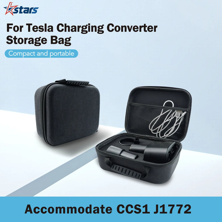 For Tesla CCS1 J1772 Charger Adapter Waterproof Storage Bag Travel Carrying Protective Case For Electric Car Charging Accessorie