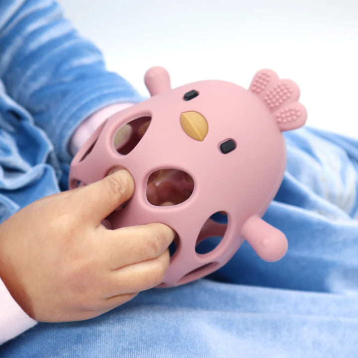 1 Pc Baby Silicone Teether Toys Cartoon Chick Shape Baby Toys Hollow Out Baby Care Equipment Chewing Training Baby Products