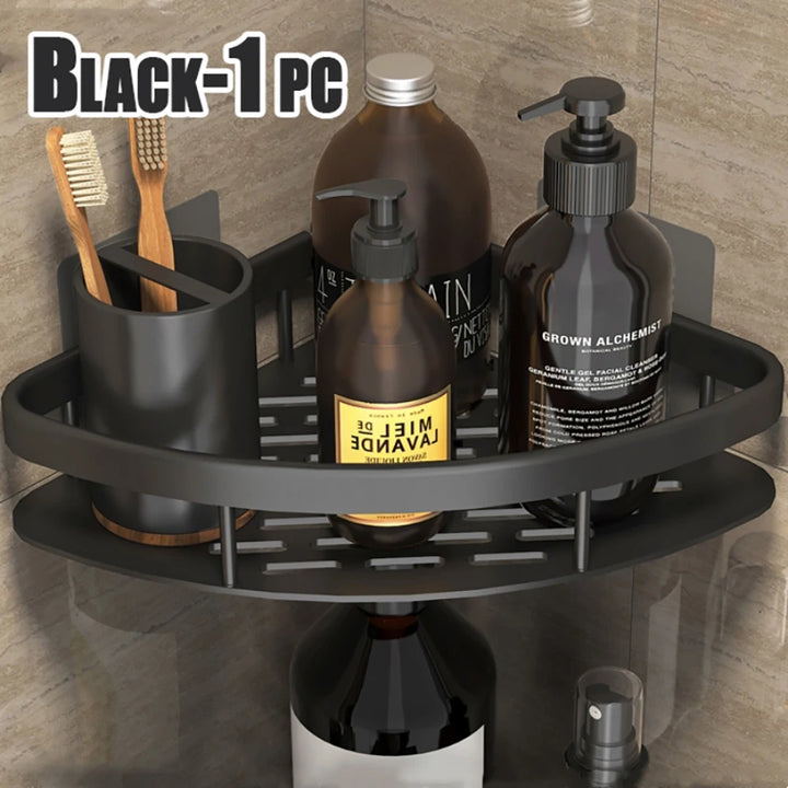 High Quality Wall Mounted Rectangular Rack Bathroom Storage Rack Towel Rack Wall Shower Shampoo Rack Drill Free Rack Tripod