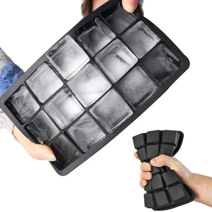 4/15 Grid Silicone Ice Cube Mold Big Square Ice Cube Tray Mold Ice Cube Maker Non-toxic Durable Bar Pub Wine Ice Blocks Maker