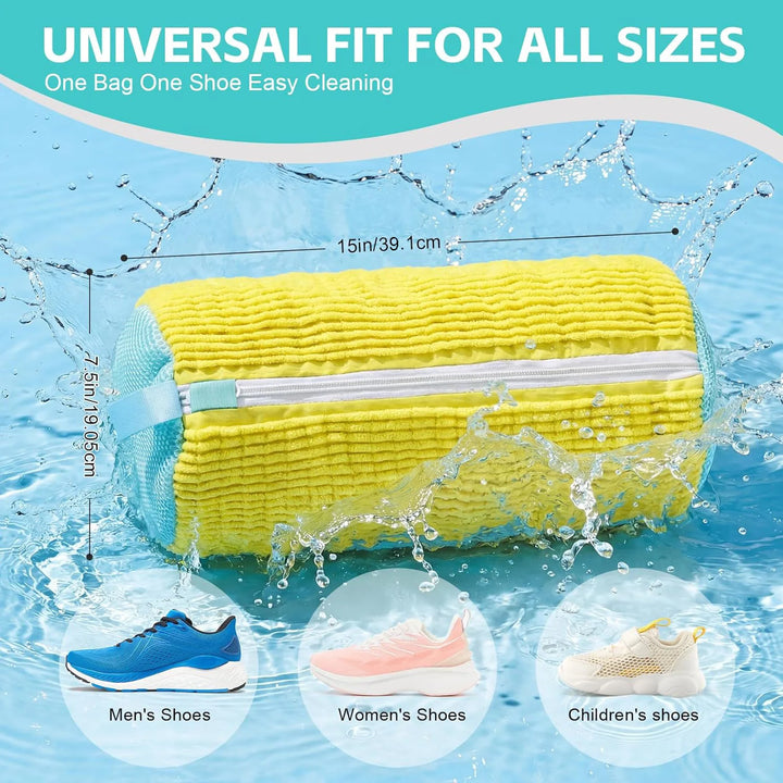 Durable Shoe Washing Machine Bag for All Shoe Types with Zipper for Sneakers and Casual Shoes Laundry  Reusable Shoe Wash Bag