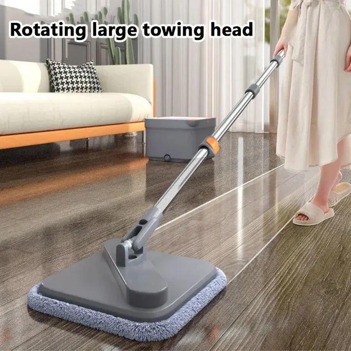 Lazy Floor Floating Mop Water Separation 360 Rotating Spin Mop Microfiber Sewage Separation Mop Self-Cleaning Free Hand Wash Mop