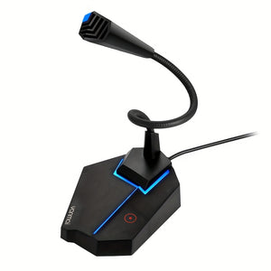 Micrófono de Escritorio USB Plug & Play - Ideal para PC, Laptop, YouTube, Skype, Grabación y Juegos - Negro