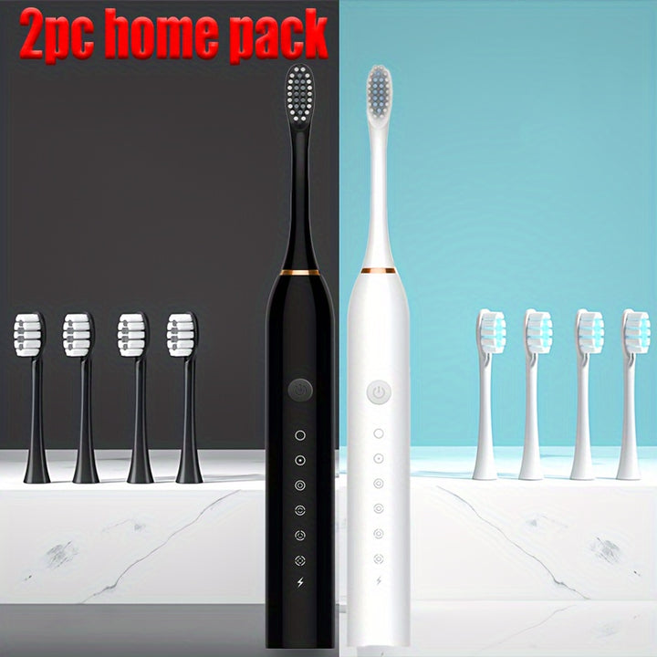 1/2 Set Super Whitening Series Soundwave technology Electric Toothbrush Adult Electric Toothbrush Set - 4 Brush Heads and USB Rechargeable Soundwave technology Toothbrush, Soft Toothbrush for Sensitive Gums and Teeth - 6 Inte