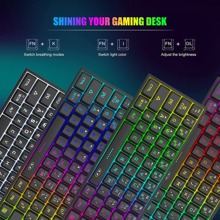 MageGee TS91 Mini 60% Gaming/Office Keyboard, Keycap Type Wired RGB Backlit Compact Computer Keyboard For Windows/Mac/Laptop