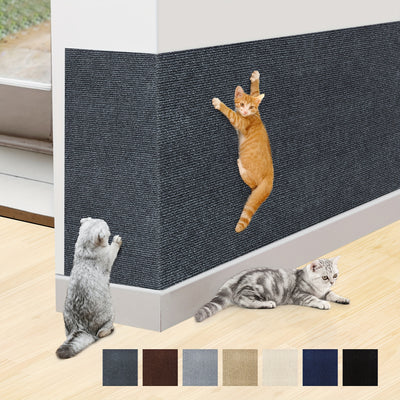 Durable Polyester Felt Cat Scratcher - Self-Adhesive Mat for Walls & Furniture Protection, Multi-Size Pack