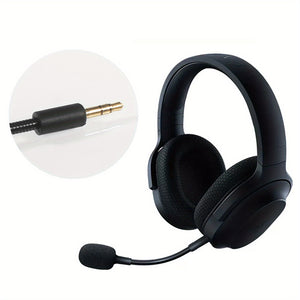 Microfone Boom de Substituição de Alta Qualidade para Headset Gamer Razer Barracuda X - ABS Durável, Preto com Conector Dourado, Cabo de 4,53