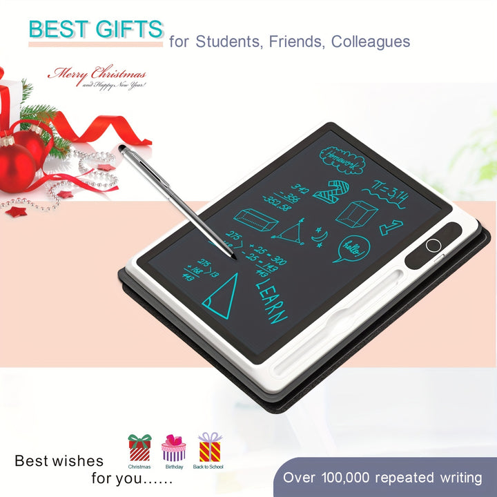 23.62cm LCD Writing Tablet With Leather Protective Case, Drawing Board Digital Handwriting Pad Doodle Board, Gifts For Students/Adults And Christmas, Writing Supplies For Family School Or Office Supplies