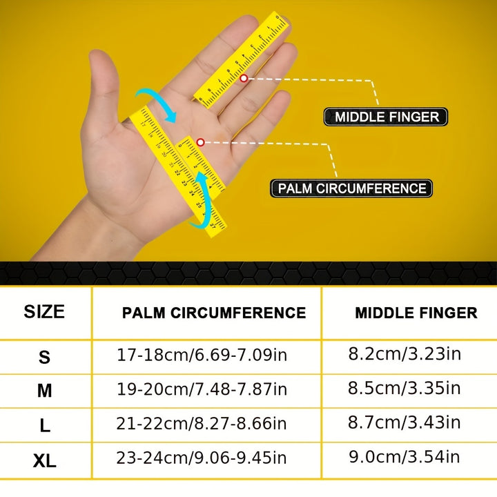 1 Pair Meromibe Men's Touch Screen Full-Finger Gloves - Black Nylon Blend with Secure Wrist Strap, Padded Palm & Flexible Rubber Knuckles for Cycling, Outdoor Sports & Halloween Costume, MEROMIBE