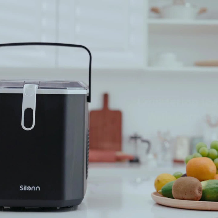 33/35 Pound Golden Nugget Ice Machine And 26 Pound Bullet Ice Machine, Chewing Ice Maker, Portable Ice Machine Desktop, Automatic Cleaning Portable Ice Machine With Basket And Spoon, One Click Operation For Home/kitchen/campi