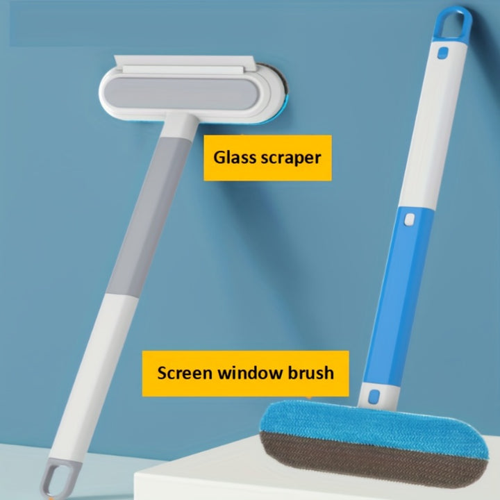 1pc Three-in-One Non-Disassembly Multi-Functional Cleaning Brush, Dual Purpose Dry and Wet Tool for Screen, Window, and Glass Cleaning with Mesh Brush, Scraper, and Gap Brush