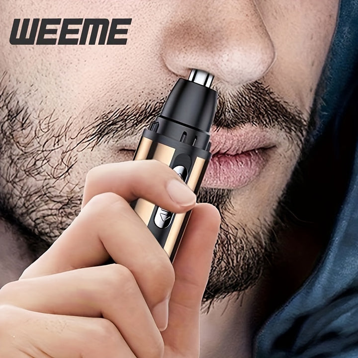 [400mAh Rechargeable Nose Trimmer] WEEME Electric Nose Hair Trimmer, Metal Nose Hair Shaver with Rechargeable Lithium Battery, USB Charging, 400mAh Capacity