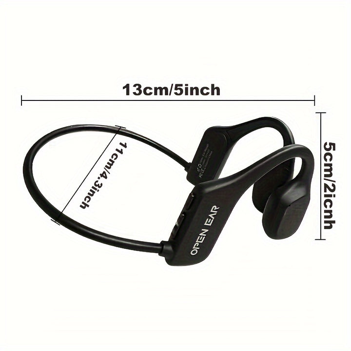 Up to 7 Hours Wireless Bone Conduction Headphones with ENC Microphone, Open Ear Air Conduction for Sports, Meeting, Driving, Expressman