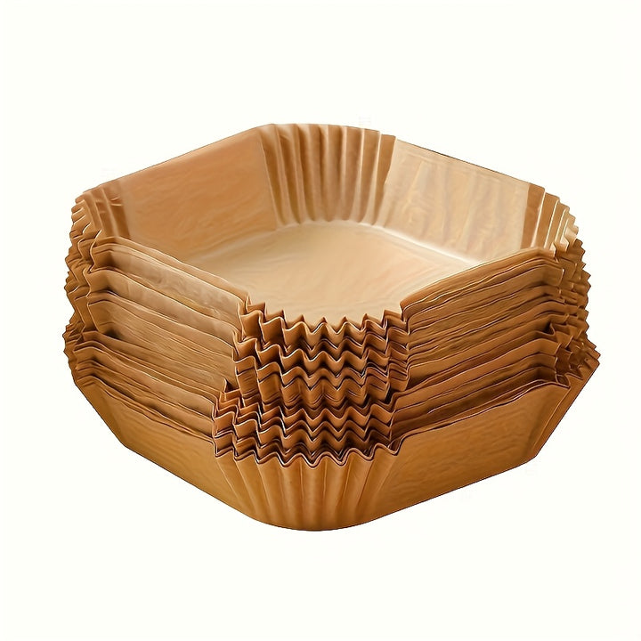 30/100 Pcs Non-Stick Air Fryer Liners - Easy Cleanup, Healthy Cooking, Single Sheets for Baking, Roasting & Microwaving - Ideal for Home & Commercial Kitchen