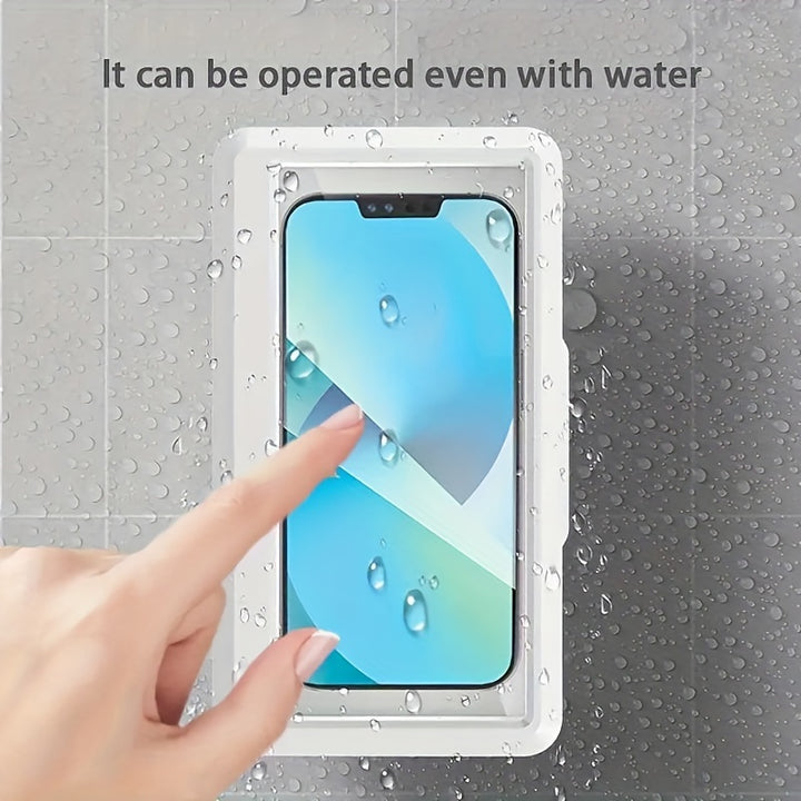 Shower Phone Holder, 360 ° Rotating Touch Sensitive Phone Holder, Bathroom Wall Mounted Phone Holder Suitable For 6.8-inch, Bathtub, Kitchen