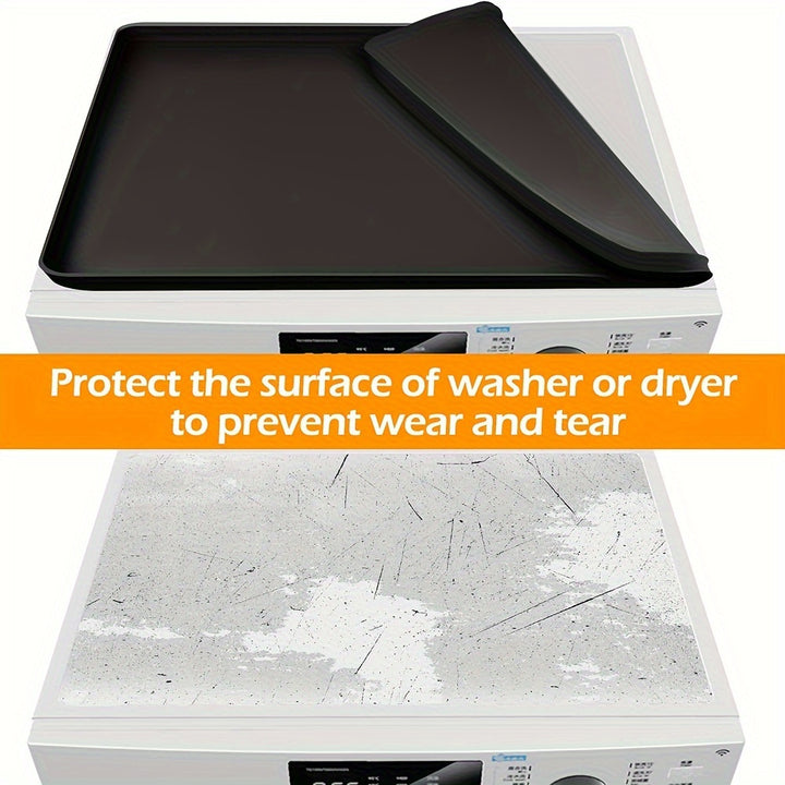 Washing Machine Storage Mat, Non-Slip Waterproof Washer Dryer Top Cover, Laundry Detergent and Fabric Softener Organizer, Washing Machine Accessory - 1 Pc