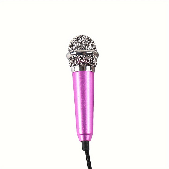 Capacitive Mini Microphone, 3.5mm Jack, Portable Singing Mic for Voice Recording, Interview, Karaoke, Gaming, Video Conferencing, Streaming, Compatible with Phone, Computer, Laptop, Notebook, Tablet - No Battery, No Wireless