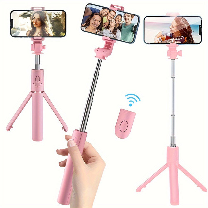 1pc Versatile Selfie Stick Phone Holder With Wireless Remote Control, Allowing 360° Rotation, Perfect For Travel, Compatible With iPhone/Samsung/Android Smartphones.