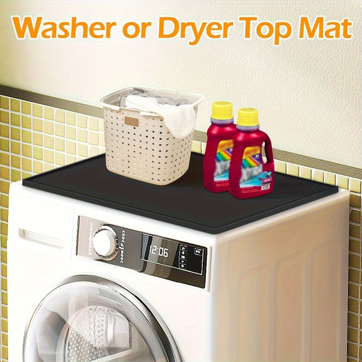 Washing Machine Storage Mat, Non-Slip Waterproof Washer Dryer Top Cover, Laundry Detergent and Fabric Softener Organizer, Washing Machine Accessory - 1 Pc